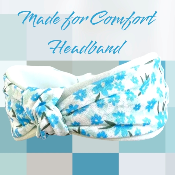 Just-Jen's Fashion Light Blue Floral Knotted Style Headband. NWT - Picture 4 of 11